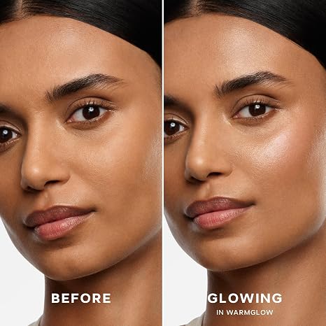 Saie Glowy Super Gel - Hydrating Makeup Primer and Illuminating Glow Serum Enriched with Vitamin C and Squalane Oil - All-Over Liquid Highlighter Makeup for Instant Glass Skin - Warmglow (1 oz)