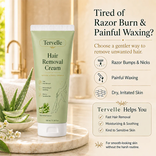 Tervelle™ Premium Depilatory Cream for Women and Men | Natural Gentle Hair Remover