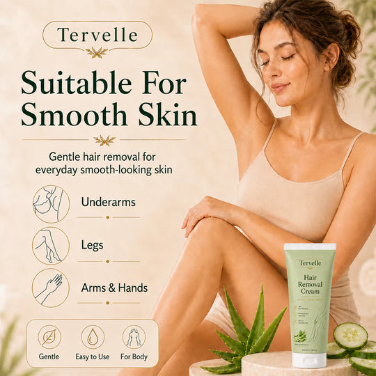 Tervelle™ Premium Depilatory Cream for Women and Men | Natural Gentle Hair Remover
