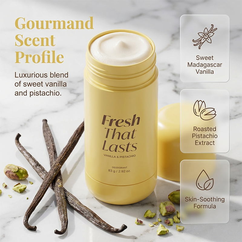 [NEW] Deodorant Vanilla &amp; Pistachio Fresh That Lasts | 24 Hour Odor Control, No Aluminum, Baking Soda, Parabens, Phthalates, Ethanol | Brightening &amp; Smoothing for Dark Underarms with Kojic Acid &amp; Turmeric | Korean Skincare, K-Beauty