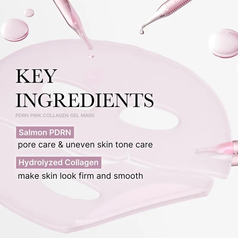 [medicube Official Shop] PDRN Pink Collagen Gel Mask (4 sheets) | Salmon DNA, Color Changing, Pink Glow, Collagen, Facial Mask, Korean Skincare