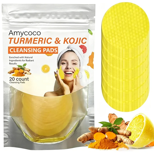 Turmeric &amp; Kojic Acid Cleansing Pads, Gentle Deep Clean Soft Texture Facial Skincare Pads🍯