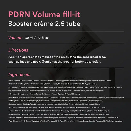 [NEW] Abib PDRN Volume fill-it Booster Cream 2.5 tube | PDRN 15,000ppm, Peptides, Retinal | For Forehead, Eye Area, Smile Lines &amp; Neck Wrinkles | Anti-Aging Firming | 1.01 fl oz