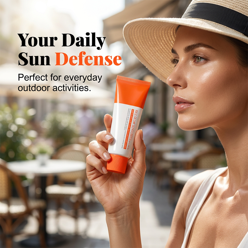Rice Glow Sunscreen, SPF50+ Broad Spectrum Korean Sunscreen for Face, Dewy Finish No White Cast, Glass Skin Hydrating SPF Moisturizer with Rice Water &amp; Hyaluronic Acid, 50ml / 1.69 fl. oz.
