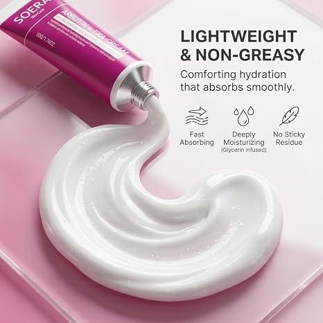 Official SOERA Korean Brightening Cream, Arbutin And Tranexamic Acid Facial Cream For Uneven Skin Tone And Dark Spot Appearance Care For Daily Skincare Routine