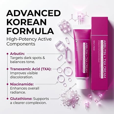 Official SOERA Korean Brightening Cream, Arbutin And Tranexamic Acid Facial Cream For Uneven Skin Tone And Dark Spot Appearance Care For Daily Skincare Routine