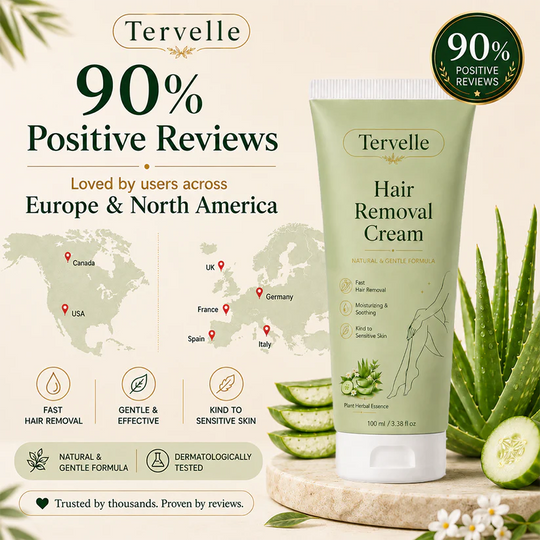 Tervelle™ Premium Depilatory Cream for Women and Men | Natural Gentle Hair Remover