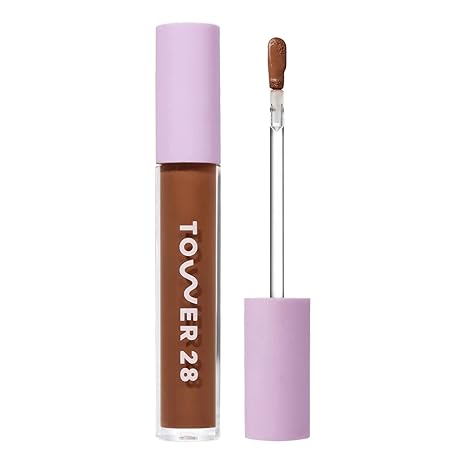 Tower 28 Swipe Serum Concealer - Hydrating Medium-Full Coverage Concealer + Under Eye Brightener - Skin Care Infused Makeup with Hyaluronic Acid + Soothing Centella - 2.0 Fair/Neutral Cool (0.22 oz)